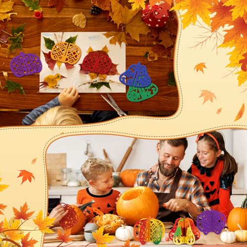 Unfinished 3D Wooden Pumpkin Cutouts - Fall Thanksgiving Decor, 4.7 Inch - 36 Pcs
