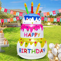 4FT Inflatable Happy Birthday Cake Decorations - Outdoor Yard Lawn Celebration - Variation of THIS Listing