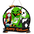 Halloween Nightmare Wooden Door Sign - Spooky Holiday Decor, 11x11 Inches