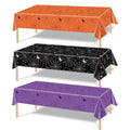 Multicolor Spiderweb Plastic Tablecloth Set - Halloween and Spooky Party Decor