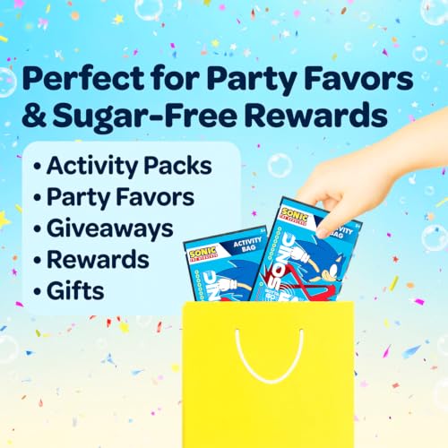 Sonic the Hedgehog Party Favors Bundle - 8 Mini Activity Packs for Kids