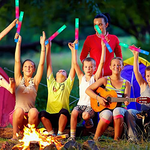 28PCS LED Foam Glow Sticks Bulk Party Pack with 3 Flashing Modes for Events