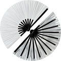 Silver Large Folding Rave Hand Fan - Halloween Festival Party Accessory