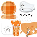 Halloween Ghost Boo Tableware Set for 24 Guests - Disposable Party Supplies