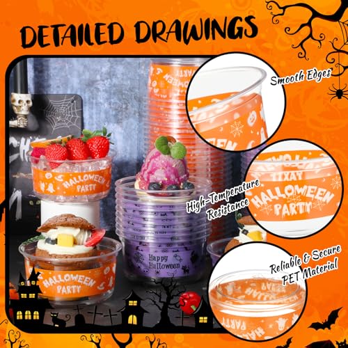 Halloween Plastic Candy Bowls 12oz Bulk Disposable Serving Dishes Party Supplies