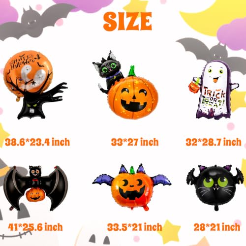 Halloween Balloons Set with Ghost Bat Pumpkin and Spider Decorations