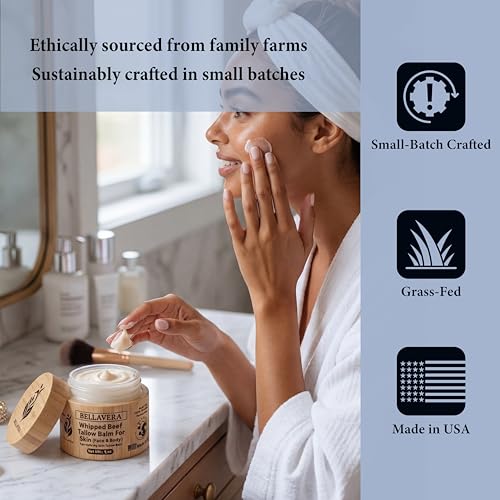 Whipped Tallow and Honey Balm for Face & Body – Manuka honey and Grass Fed Beef Tallow Face Moisturizer – Anti Wrinkle & Anti Aging Cream – Cebo de Res – Made in USA -With Frankincense -3 oz