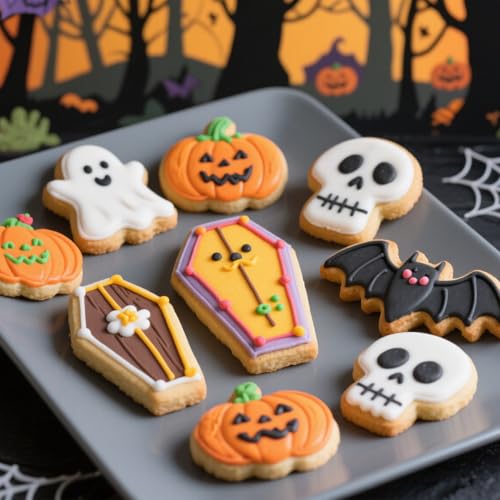 Halloween Cookie Cutters Set - Witch's Hat Pumpkin Ghost Bat Cat Stainless Steel