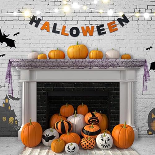 Purple Lace Spider Web Table Runner - 13x72 Inch Halloween Decor - Variation of THIS listing