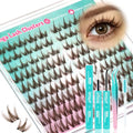 BambiBrown Lash Clusters Kit - Spiky Manga Eyelash Extensions for Natural, Dramatic Looks