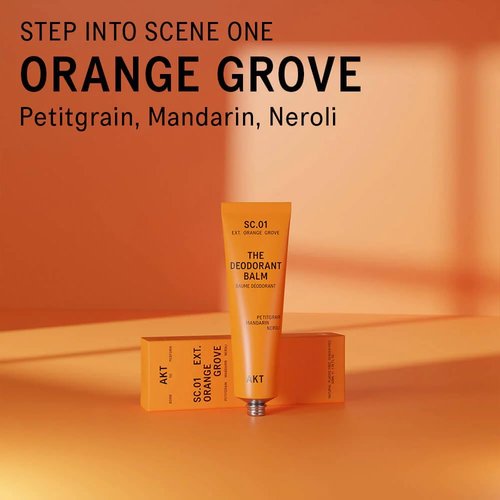 AKT Deodorant Balm - Award-Winning Natural Formula | Plastic-Free, Gender-Free, 50ml Orange Grove