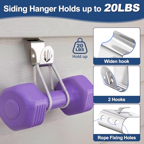 8 Pack Heavy Duty Vinyl Siding Hooks - Rust-Resistant Wall Clips for Outdoor Use