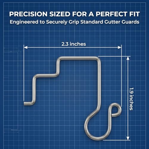60 Pcs Stainless Steel Gutter Light Hooks for Christmas Lights - Outdoor Durable Clamp