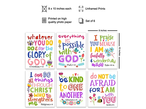 Religious Wall Art - Bible Verse Scripture Print - Christian Decor for Women - 8x10 Unframed