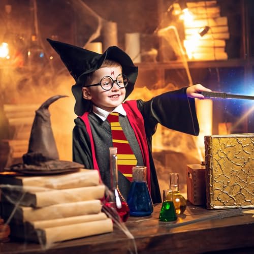 Wizard Party Favors Set - Wizard-48 Includes Wands Glasses Ties Stickers for Birthday & Halloween