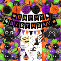 Halloween Birthday Party Decorations Set with Banner, Balloons & More