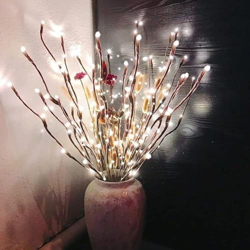 6 Pack LED Branch Light Set - White Light Battery Operated Willow Twigs, 30 Inch Decor