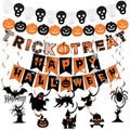 Orange Halloween Decorations Kit with Banners & Swirls - Spooky Party Supplies