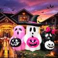 Kalolary Halloween Inflatable Pumpkin Ghost with 3 Pumpkins - Outdoor Yard Decor - Variation of Pumpkin Ghost Inflatable
