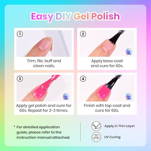 Beetles Neon Gel Polish Set - Neon Summer Collection, 25 Bright Colors