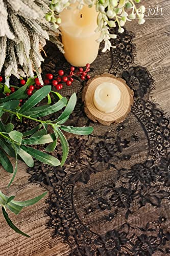 Letjolt 2 Pcs Black Lace Table Runners - Elegant 14 x 120 Inches - Variation 2
