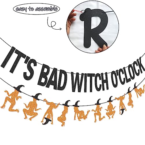 Halloween Witch O'clock Banner Garland for Party Decorations