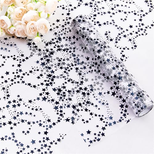 Star-Black Tulle Table Runner 16 Ft Sequin Glitter Party Decor - Halloween Birthday