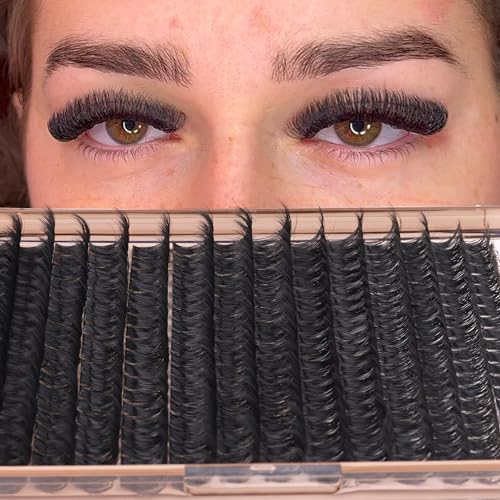 D Curl Lash Clusters Kit for DIY Eyelash Extensions 10-18mm - 300 Pcs with Bond, Seal & Tweezers