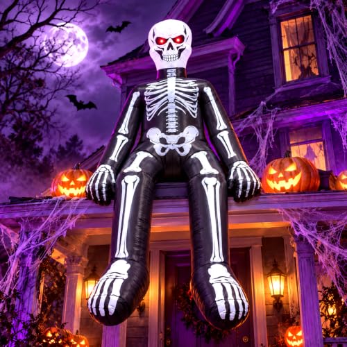 10.5 FT LED Halloween Inflatable Skeleton Outdoor Decor - Giant Spooky Yard Display