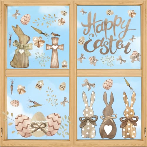 Easter Window Cling Stickers - 43 PCS Spring Decor for Homes & Parties