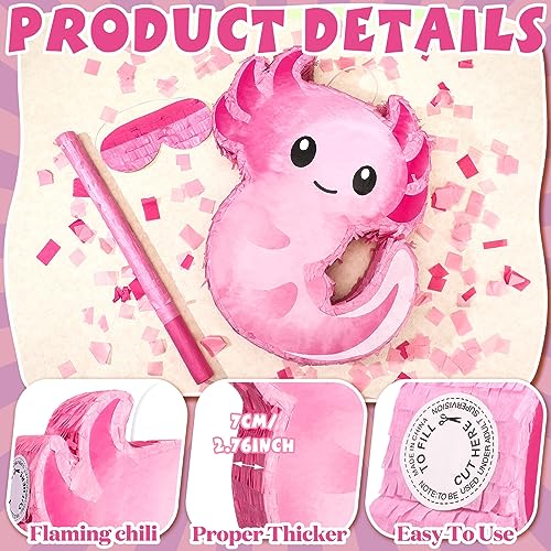 Pink Axolotl Piñata for Kids Birthday & Party Decorations - Variation: Axolotl
