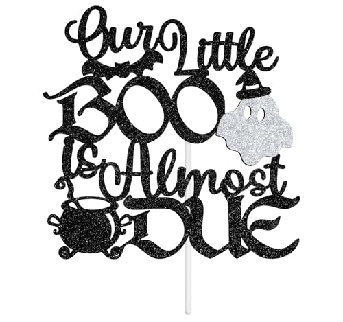 Halloween Baby Shower Cake Topper Ghost Bat Spider Glitter Decoration