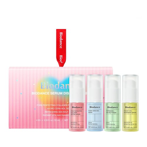 BIODANCE Serum Discovery Set: 4 Mini Serums Set, Korean Skin Care with Collagen Peptide, Ceramide Panthenol, Sea Kelp, Vitamin C Niacinamide, Valentines Day Gifts for Her, Skin Care Set