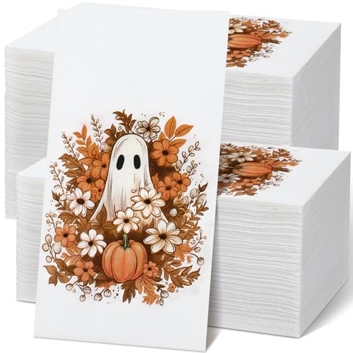 Halloween Ghost Guest Hand Towels - 200 Disposables for Bathroom & Party