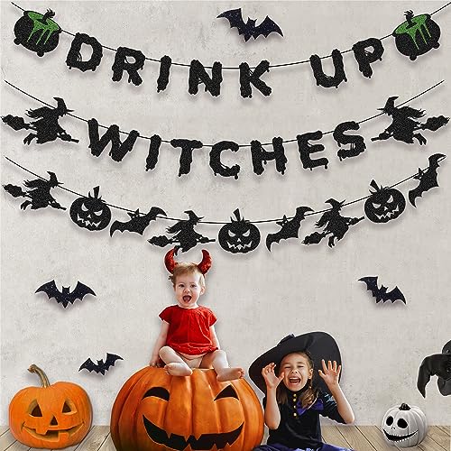 Halloween Decorations Banner and Bat Garland for Party Indoor Decor