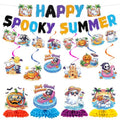 Summer Halloween Party Decorations Set - Ghosts, Pumpkins & Tropical Banners