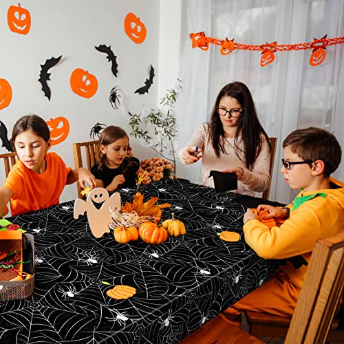 Halloween Tablecloth Pack of 3 Rectangular Spooky Party Decor - Black