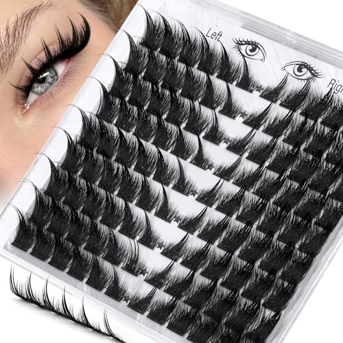 D-Evil Cat Eye Lash Clusters with Spikes - Wispy Anime Pre-Mapped Lashes, 6-18MM, Left & Right Design