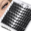 D-Evil Cat Eye Lash Clusters with Spikes - Wispy Anime Pre-Mapped Lashes, 6-18MM, Left & Right Design