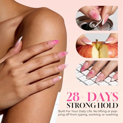 Luckyfairy Gel Nail Glue for Tips with Lamp Needed, 15ml, Clear Curing Adhesive for Extensions