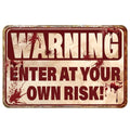 Halloween Outdoor Metal Yard Sign - Spooky Warning & Haunted Decor