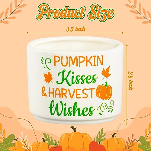 Mini Autumn Ceramic Candy Dish Set - Pumpkin & Maple Leaves, 3.5x2.8 Inches - Fall Decor, Thanksgiving Tableware (Variation of 1)