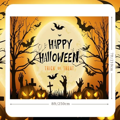 7x8ft Halloween Garage Door Cover Decorations Haunted House Backdrop Banner