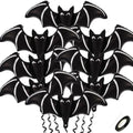 Halloween Bat Balloons Set - 8 Giant Black Foil Bats Party Decorations