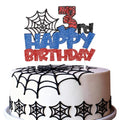 Spider Happy 3rd Birthday Cake Topper Glitter Spider Web 3 Variation