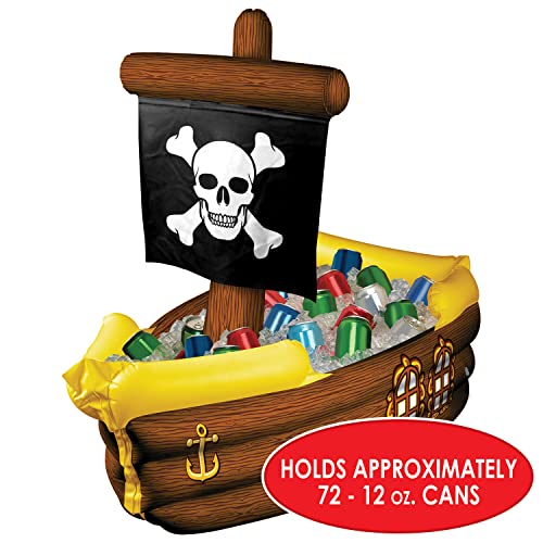 Pirate Ship Inflatable Treasure Chest Coolers - 2 Pack, 72 Can Capacity