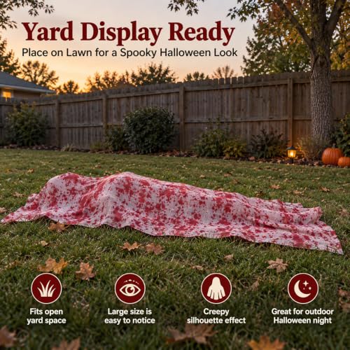 Life-Size Creepy Halloween Zombie Prop 5.4 Ft Outdoor Yard Decoration with Blood-Stained Gauze