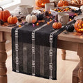 Black Farmhouse Embroidered Table Runner 13x36 Inch Halloween Dining Decor