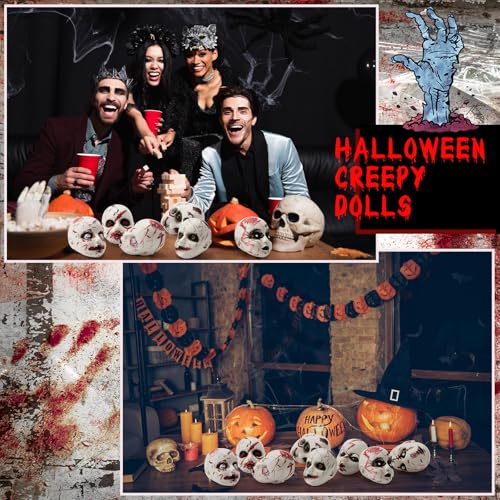 Halloween Baby Doll Heads Bloody Scary Plastic Set - Vintage 24 Pieces