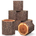 6 Pcs Tree Stump Party Decorations Wooden Grain Boxes for Fall Halloween Christmas